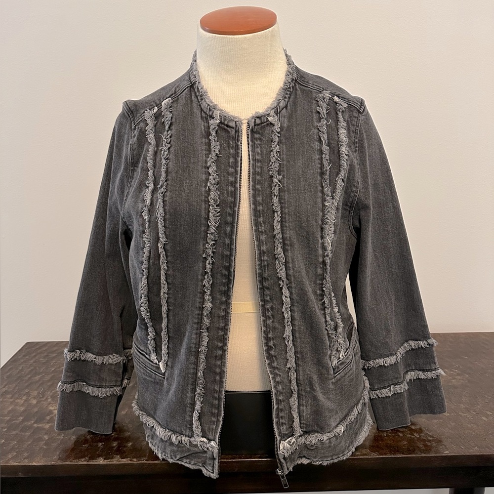 Liverpool Fray Detailed Denim Jacket